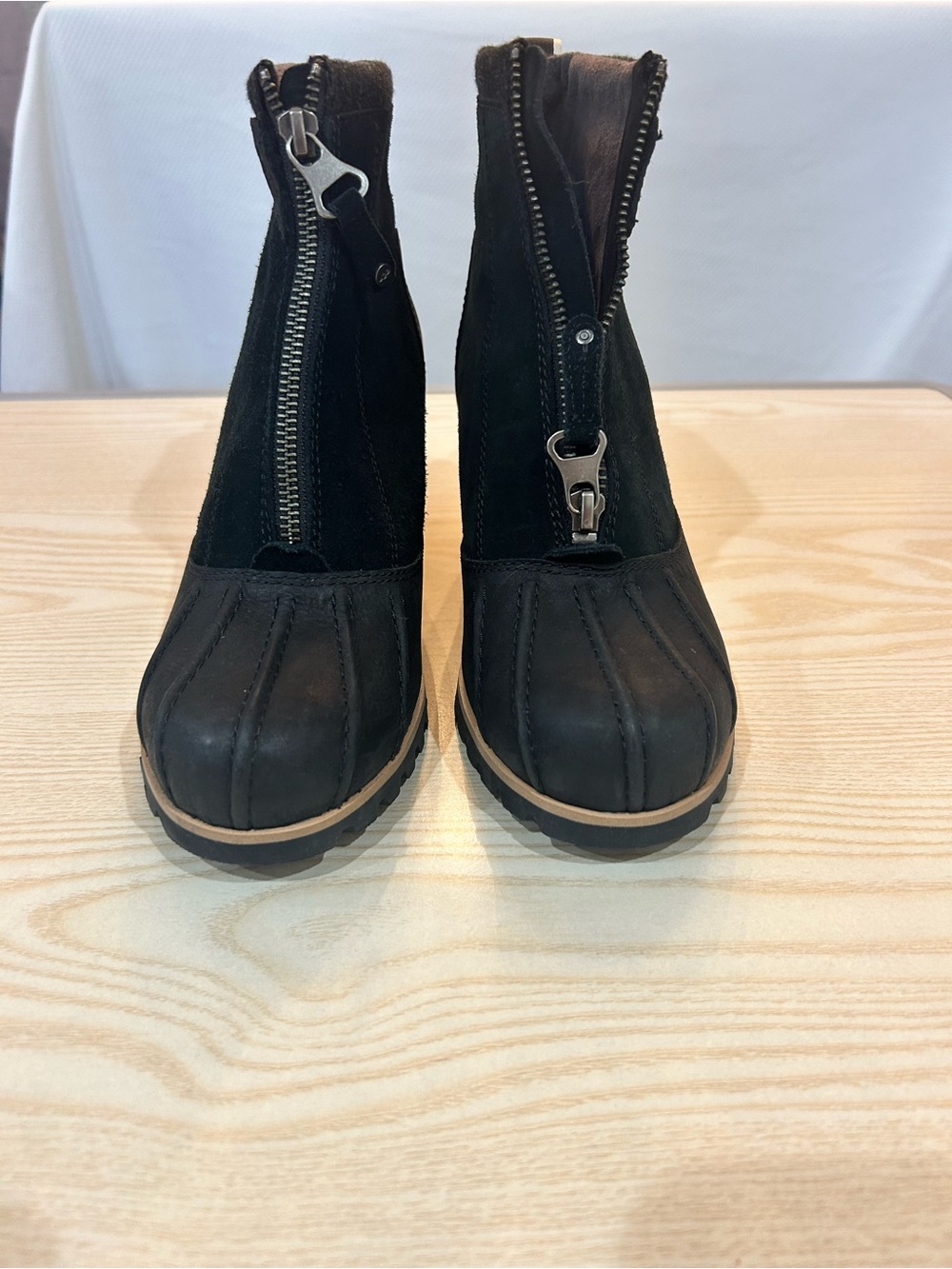 UGG Black Wedge Zip-Up Ankle Boots - Picture 2 of 4